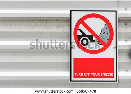 turn off your engine signs