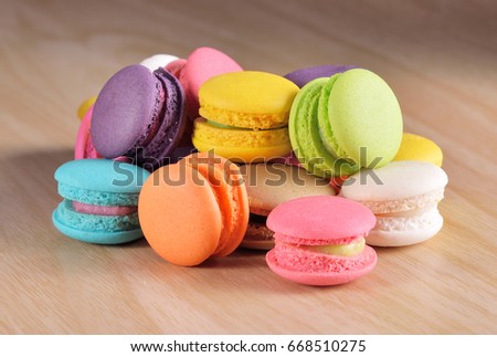 Fresh french colourful macaroons or macarons