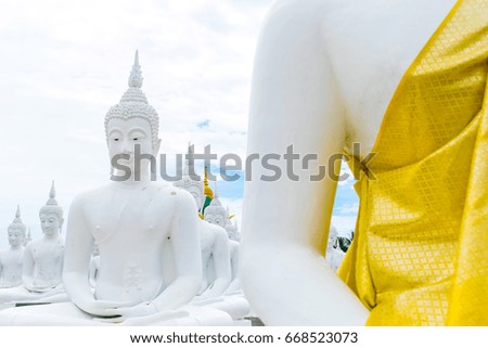 White buddha in thai temple