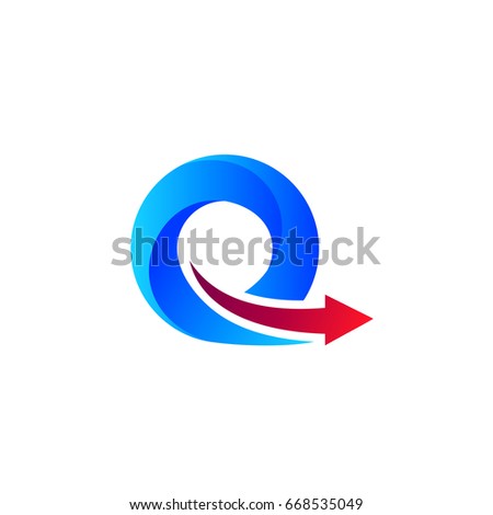Letter Q With Arrow Initial Logo Template
