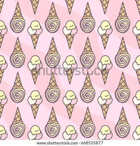 vector seamless pattern. Sweets time concept. 099