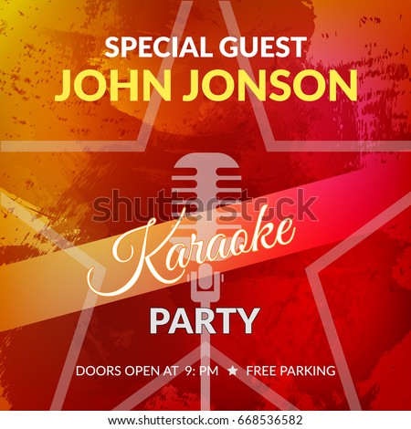 Karaoke party invitation poster eps 10 vector design