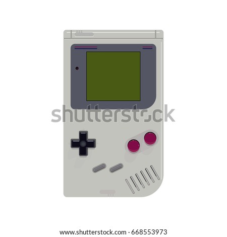 Portable games console.  Old gadget. Vector illustration Royalty-Free Stock Photo #668553973