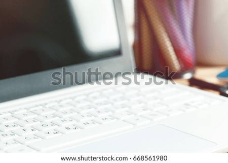 Laptop on the desk