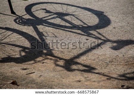 Shadow bike on the street