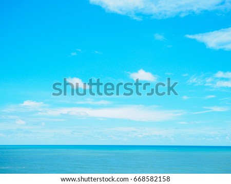 Blue background of sea and ocean with blue sky and clouds on summer, sea background, sea wallpaper