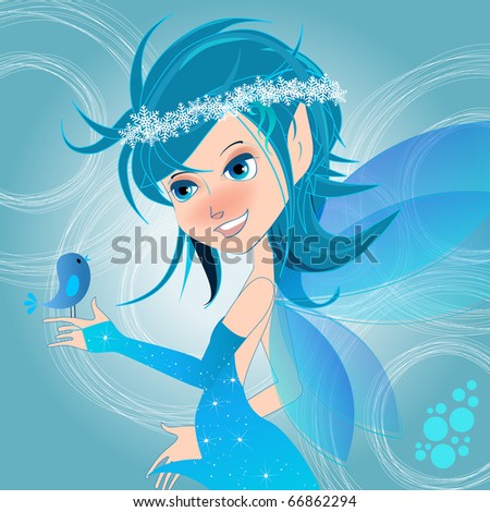Cute winter fairy illustration