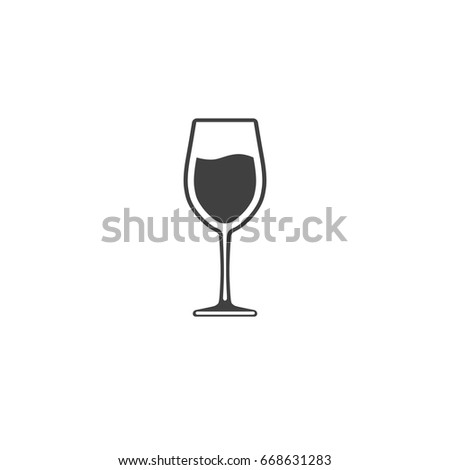 Wine in a glass vector icon isolated on white background