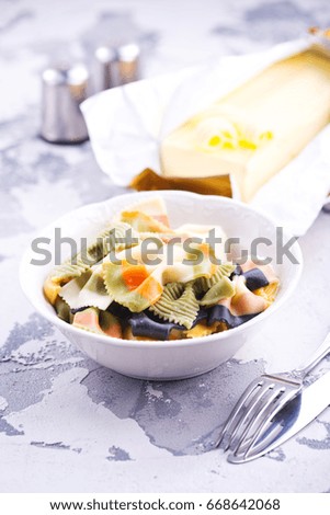 pasta with butter on the plate, stock photo