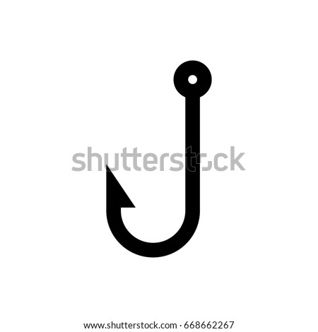 Fishing hook icon. Vector sign