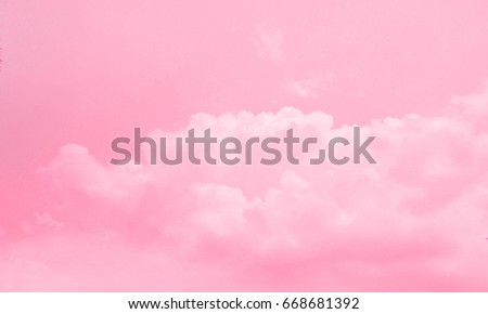 Bright pink sky and white cloud. Can be used image background for love concept.