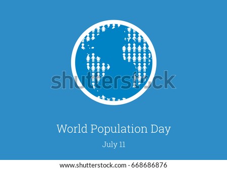World Population Day. Overpopulated planet illustration. Important day