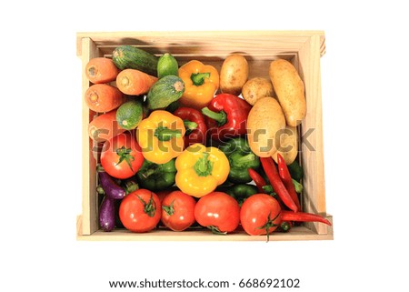 Mixed fruit and vegetable pack shot