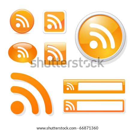rss icons in different styles on white Royalty-Free Stock Photo #66871360