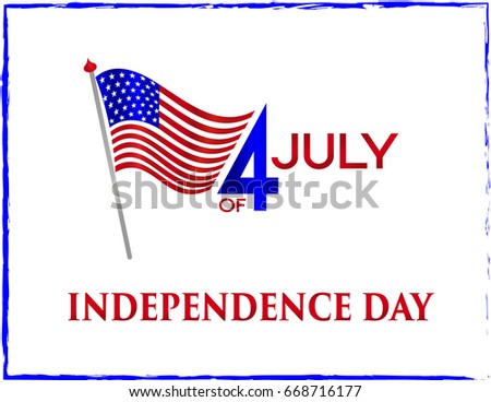 Vector Design - Logo for Fourth July, Independence Day of America