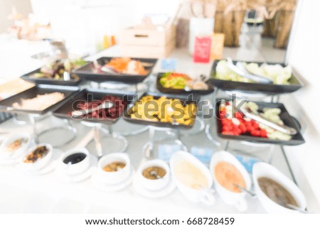 Abstract blur and defocused catering buffet for background