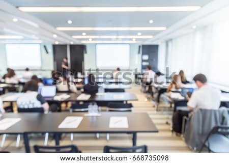 blur image background of classroom Royalty-Free Stock Photo #668735098