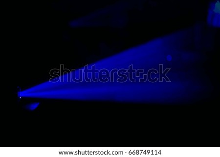 Blue spotlight beam