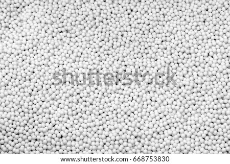 The polymer raw material of injection process.Closeup of the polymer pellet .