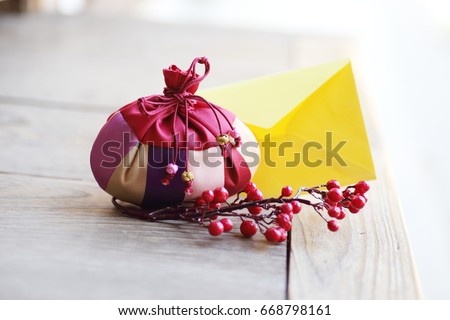 happy new year image of Korea,lucky bag and gift envelope
