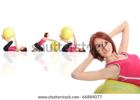 young girl with fit ball Royalty-Free Stock Photo #66884077