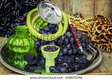 Hookah, tobacco flavor of the grapes. Selective focus.