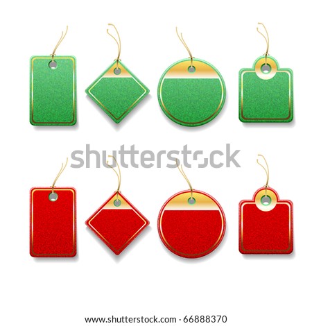 Set of blank Christmas labels