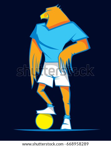 Soccer Player Character Art, Foot ball (Vector Art)