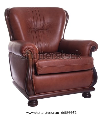 antique leather armchair isolated on white background Royalty-Free Stock Photo #66899953