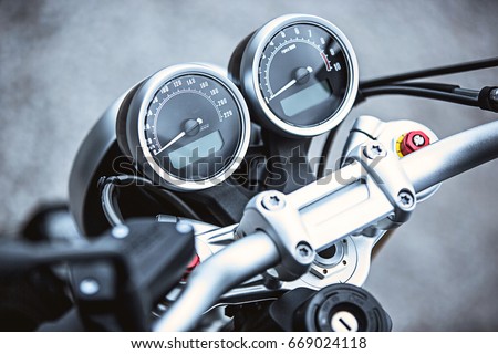 Motorcycle luxury items close-up: Motorcycle parts