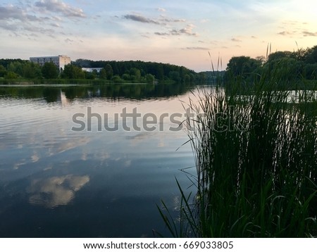 Evening. View of the river