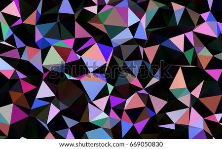 Dark Multicolor, Rainbow vector abstract mosaic pattern. Creative geometric illustration in Origami style with gradient. The polygonal design can be used for your web site.