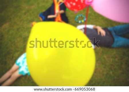 Blurred image of balloon lifestyle relax