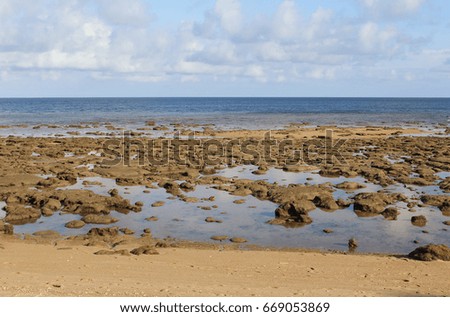Seaside view of low tide at Tioman Island