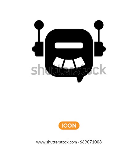 Robot Vector Icon. Chat Bot Symbol
