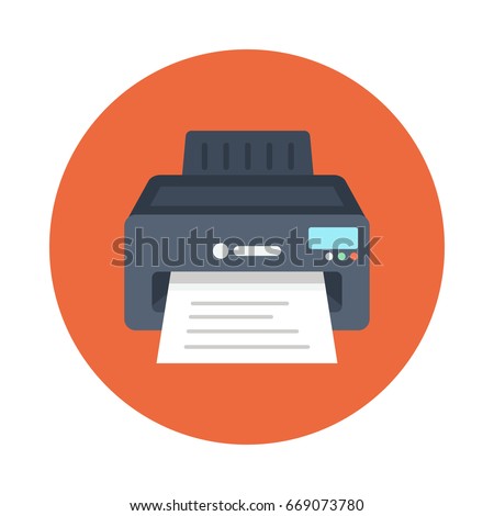 Printer Vector Flat Icons Royalty-Free Stock Photo #669073780