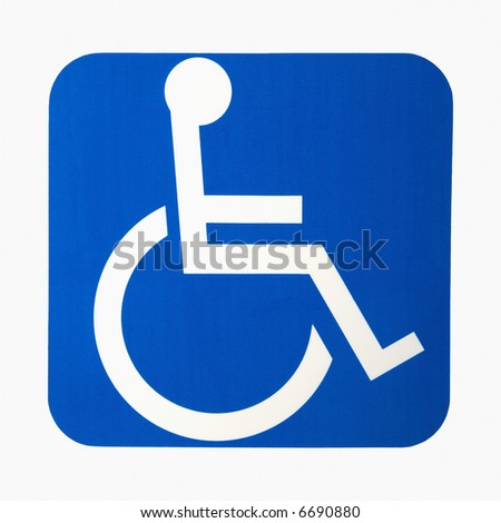 Handicapped wheelchair access logo sign.