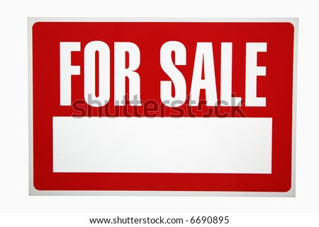 For sale sign with blank copy space.