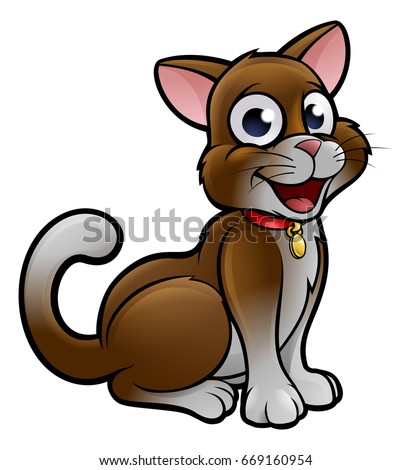 Cute cartoon cat character illustration