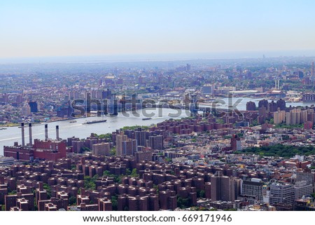Aerial view of South East Manhattan