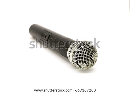 Microphone used on white background