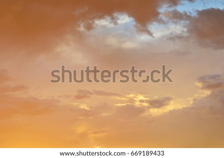 Sky and clouds for background. Sunset