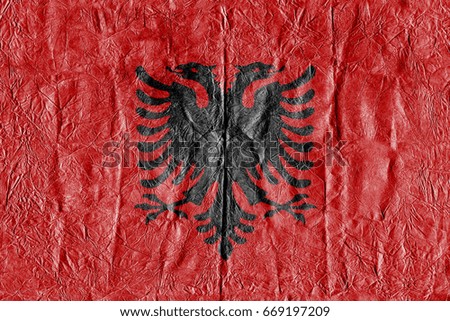 Albania flag on paper
