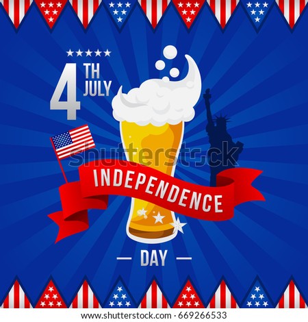 Modern Patriotic 4th Of July United States Of America Independence Day Celebration Illustration, Suitable For Social Media, Print, Background and Other Celebration Purpose