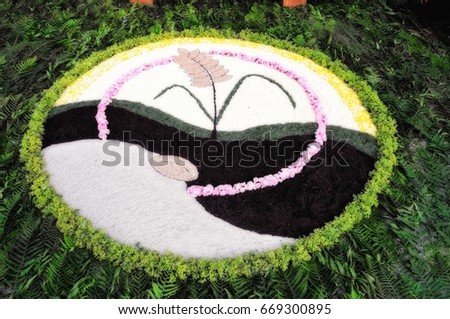 Carpet of blossoms for Corpus Christi