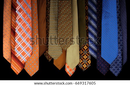 Colorful set of ties Royalty-Free Stock Photo #669317605