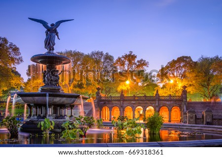 New York, New York, USA at Bethesda Terrace in Central Park. Royalty-Free Stock Photo #669318361