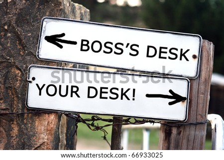 Boss's desk vs. your desk in outdoors