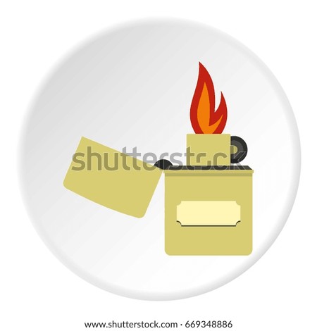 Lighter icon in flat circle isolated on white vector illustration for web