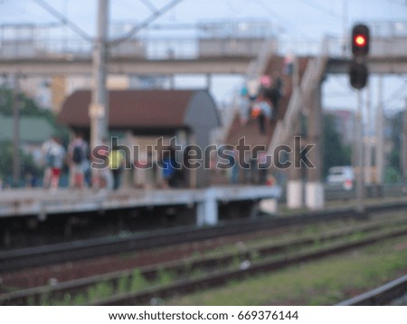 Train, railway, rails blurred